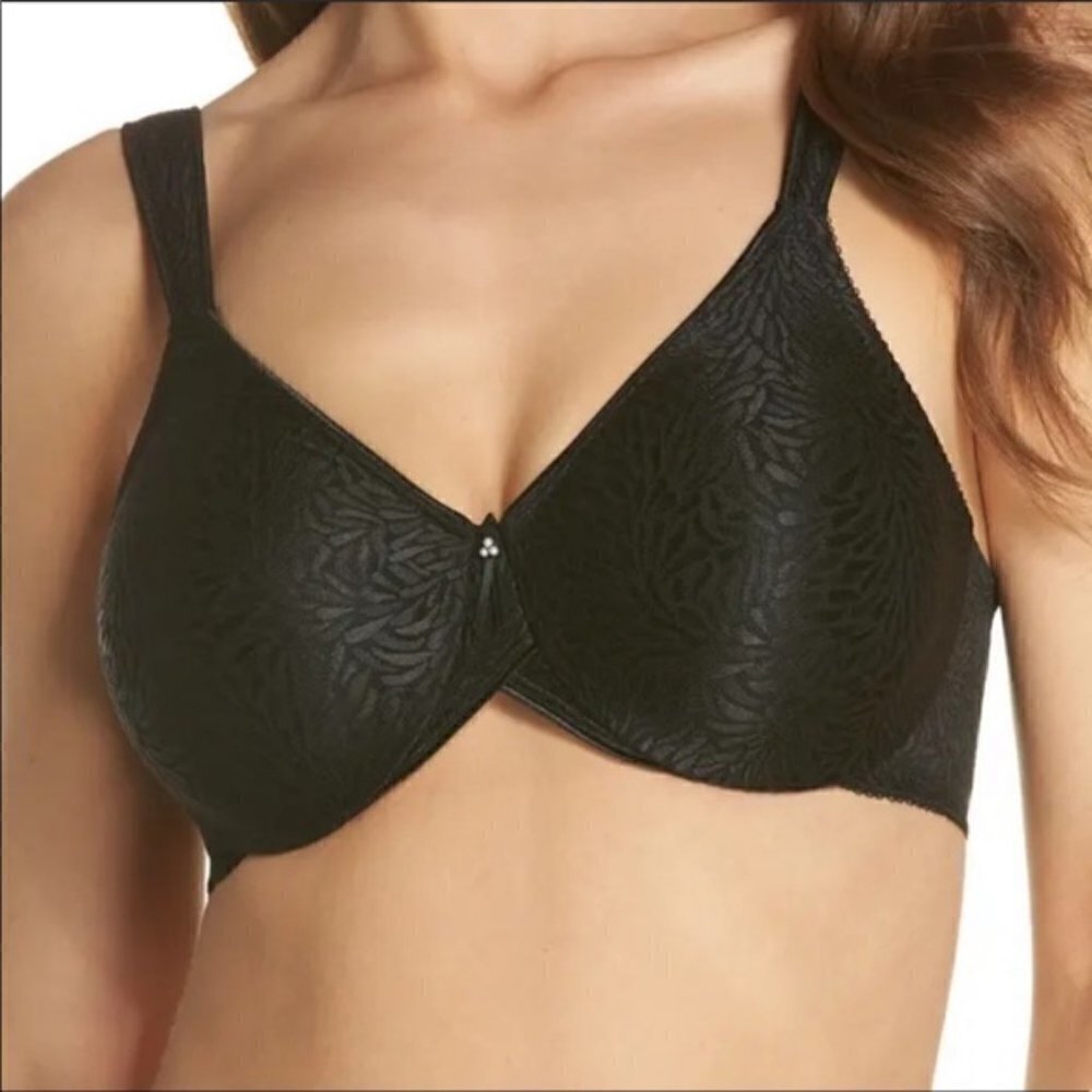 New WACOAL Jacquard Non-Padded Seamless Black Underwire Bra #855367 NWT Size 34D